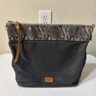 Consuela Flynn Downtown Shoulder Bag Coated Canvas Snakeskin Gray, NO STRAP