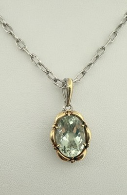 Tacori 18k & Sterling silver Seafoam Prasiolite Necklace 18in