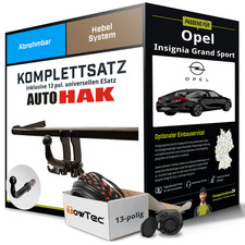 Anhängerkupplung abnehmbar für OPEL Insignia Grand Sport +E-Satz Kit NEU