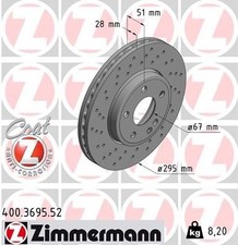 2x ZIMMERMANN Bremsscheibe 400.3695.52 für MERCEDES-BENZ 2x ZIMMERMANN Bremsscheibe 400.3695.52 für MERCEDES-BENZ