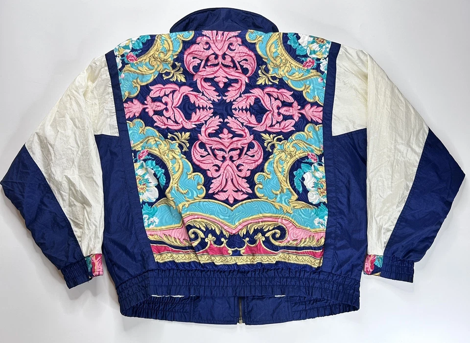 Vintage East West Windbreaker Jacket Size Medium Color Block Multicolor Abstract - Image 4 of 4