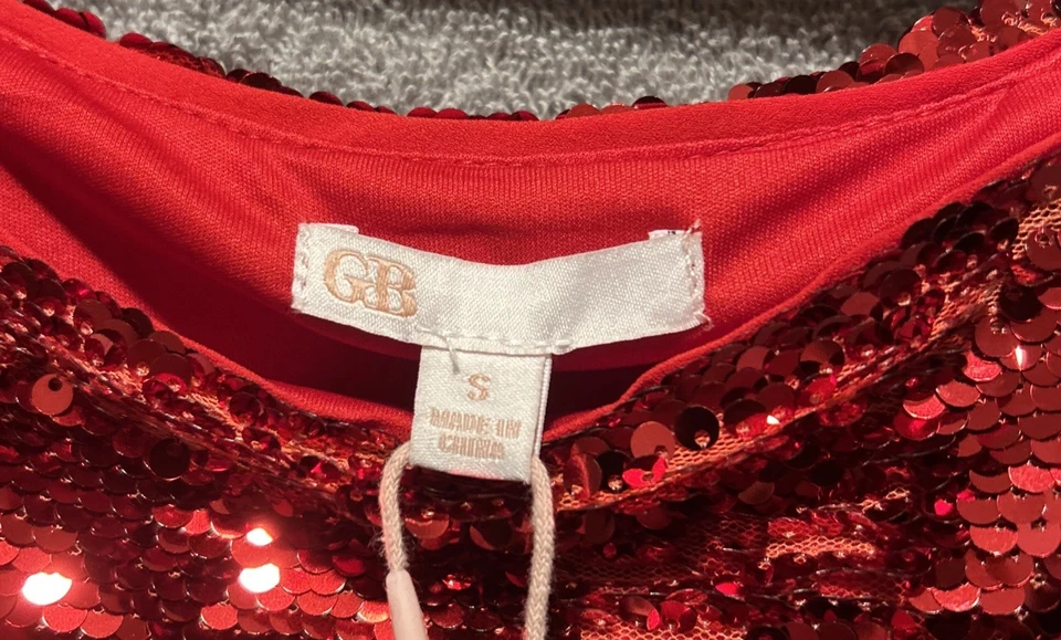 NUEVO CON ETIQUETAS Gianni Bini Rojo Lentejuelas Ocasión Formal Cóctel Lápiz Maxi Falda Talla S Foto 2 de 4