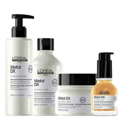 Loreal Metal DX pre -Shampoo 250 ML, Shampoo 300 ML, Maske 250 ML und Öl 50 ML
