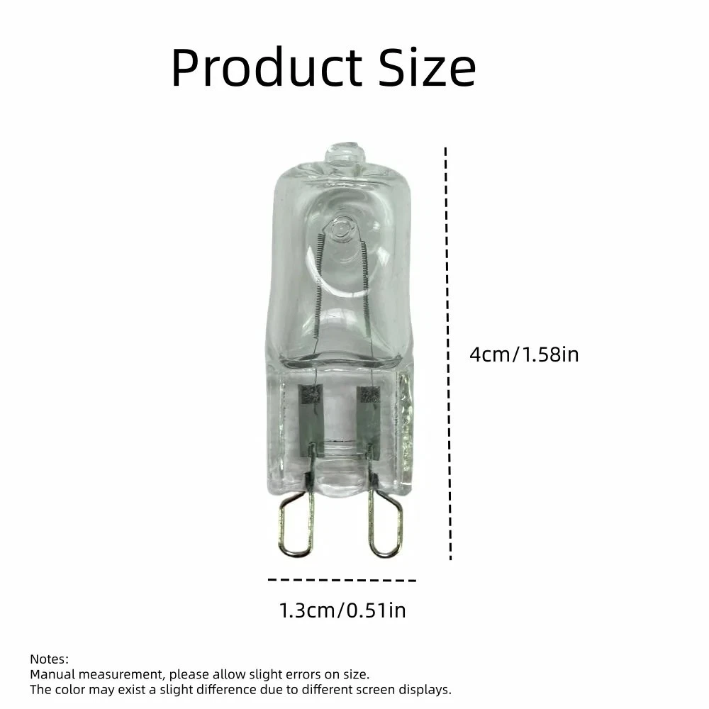 4Pcs G9 Light Halogen Oven Lamp Bulb, Warm White Clear Capsule Replace 9mm Pin