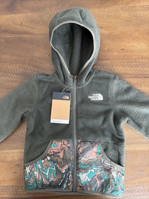 THE NORTH FACE Toddler Forrest Fleece Full Zip Hoodie New Taupe Green 4T