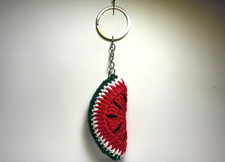 Crochet Watermelon Keychain Amigurumi Fruit Keyring Cute Handmade Gift Bag Charm