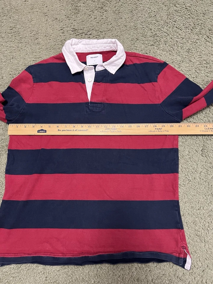 Camisa de rugby para hombre Old Navy - rayas rojas/azules - mediana - manga larga Foto 4 de 4