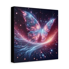 Bioluminescent Butterfly Protocol Canvas Wall Art