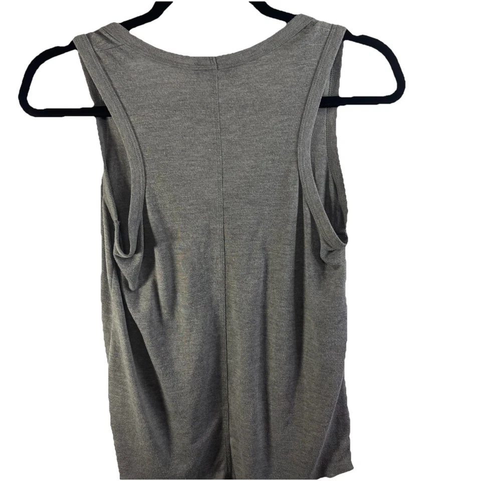 Topshop Para Mujer Sin Mangas Suave Elastizado Gris Camiseta sin Mangas Cuello Redondo Profundo Informal Talla 4 Foto 4 de 4