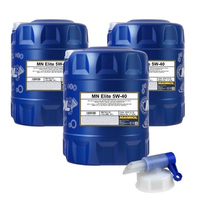 3x 20 Liter MANNOL Elite 5W-40 API SN/CF Motoröl Engine Oil Öl + Auslaufhahn
