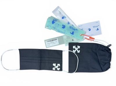 Off-White OW Arrow Face Mask Black White w/ Pouch Authentic Streetwear