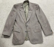 Vintage Christian Dior Blazer Mens 40R Gray Wool Tweed Check Sport Coat 70s