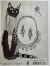 1962 Harry Winston: Sheba Siamese Cat Rare Jewels Vintage Print Ad Kwo Da Wei