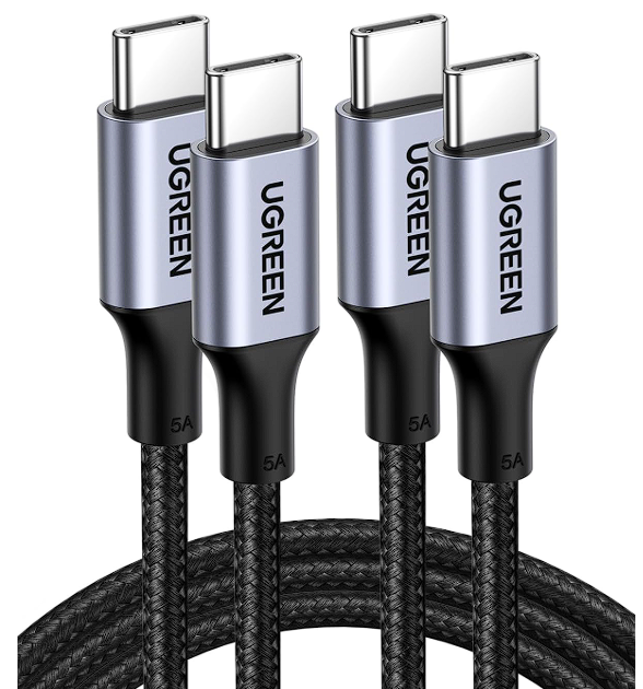 UGREEN 100W USB-C to USB-C PD Cable 3.3ft (2-Pack) Fast Charger Cord for iPhone