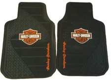 Harley-davidson Motorcycles Black Orange Rubber All Weather Car Floor Mats