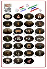 Vintage TOOTSIETOY, KILGORE  & OTHER DIECAST METAL  Dollhouse Furniture