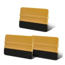 3PCS 4 Inch Plastic Felt Edge Squeegee, Vinyl Squeegee, Car Vinyl Film Gold