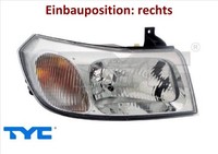 TYC 20-0065-05-2 Hauptscheinwerfer Rechts Scheinwerfer Frontscheinwerfer