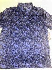 Ben Hogan Men's Print Golf Polo Shirt, Peacoat Print Size M