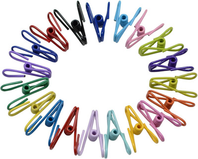 Chip Clips, 20 Pcs 2 Inch 10 Different Mixed Colors Utility Metal Clips PVC-Coat