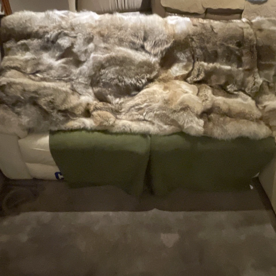 Luxury REAL FULL SKIN, COYOTE FUR Blanket throw, 210cm by 120cm - Image 3 of 4