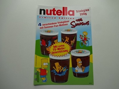Ferrero Werbeblatt aus Plastik / Nutella 2002 / The Simpsons - 29,5 x 21 cm