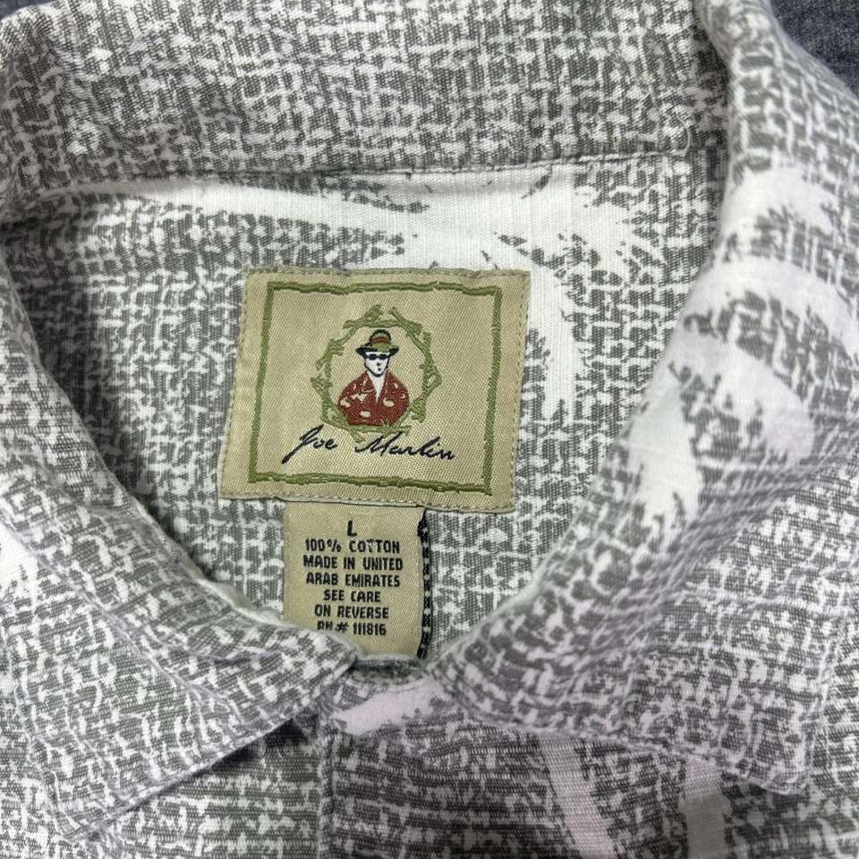 Мужская гавайская рубашка Joe Marlin с большими пальмами деревьями на пуговицах с коротким рукавом - Изображение 2 из 4