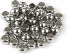 60 Pcs 304 Stainless Steel Smooth Round Spacer Beads 5mm Hole,Seamless Loose Bea
