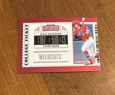 Nick Quintana 2019 Panini Elite College Tickets CT-NQ Arizona Wildcats Tigers