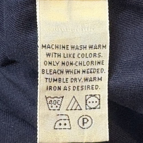 Eddie Bauer LG Heavy Weight Button Down Long Sleeve Work Shirt Dark Blue - Picture 9 of 9