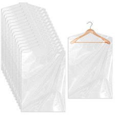 30 PCS 35.5 Inch Plastic Garment Bag, Dry Cleaner Bags Laundry Bags, Clear Hangi