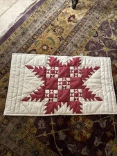 Frontgate Quilted Red Southwest Bed Pillow Sham KING SIZE Medallion IVORY