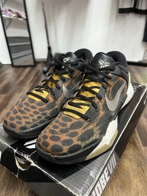 Nike Zoom Kobe VII 7 System Cheetah Men Size 8.5 Black Basketball Shoes Sneakers