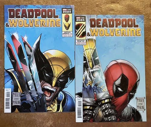 Captain America 11 & FF 22 - Deapool & Wolverine Hulk 340 Homage Set by McNiven