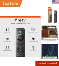 Enhanced Fire TV Alexa Voice Remote Pro with TV Controls and Headphone Button