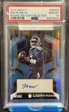 2022 Malik Willis Rookie Auto Select Sig-Light Blue Prizm /49 PSA 10 RC #RSMW