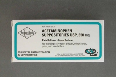 Perrigo Pain Relief Box Rectal Suppository 650 mg Strength 12 per Box 12 Count