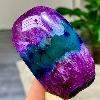 92G Natural colorful agate stripe Crystal mineral rolling stone form