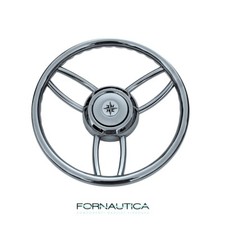 VOLANTE TIMONE PER BARCA GOMMONE 6 RAZZE IN ACCIAIO INOX LUCIDO Ø 35 CM - T26S