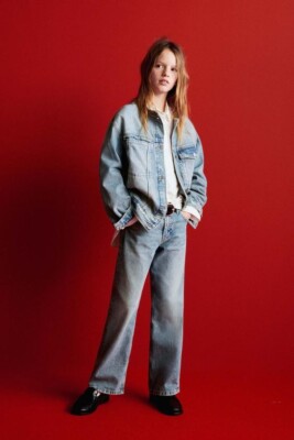 ジャケット・アウター jumelle collarless denim jacket AE Collarless Denim Jacket
