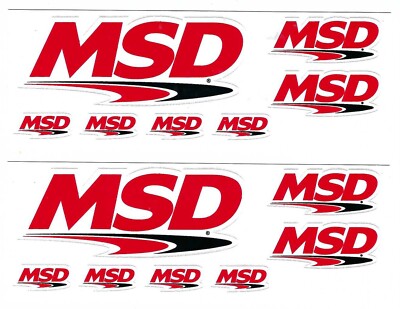 MSD Racing Decals Stickers  Sticker Sheet of 7 Set of 2 NHRA