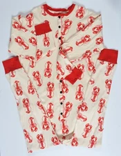 Lazy One Flapjacks Trap Door Lobster Longjohns Pajamas Adult XXL NWT Loungewear