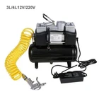 12V DC & 220V AC Dual Use Silent Oil-Free Air Compressor for Car Tire Inflation