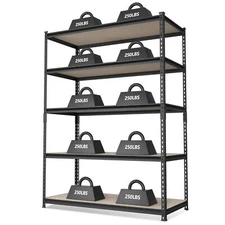 5-Tier Metal Garage Shelving 48”Wx24”D x 72”H Adjustable Storage Rack Heavy Duty