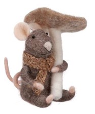 WHOLESALE PBK Garden Mouse Mushroom Ornament Felted Mushroom Mouse Critter