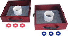 Triumph Premium Washer Toss Game - Includes 2 Felt-Lines Washer Boxes and Steel