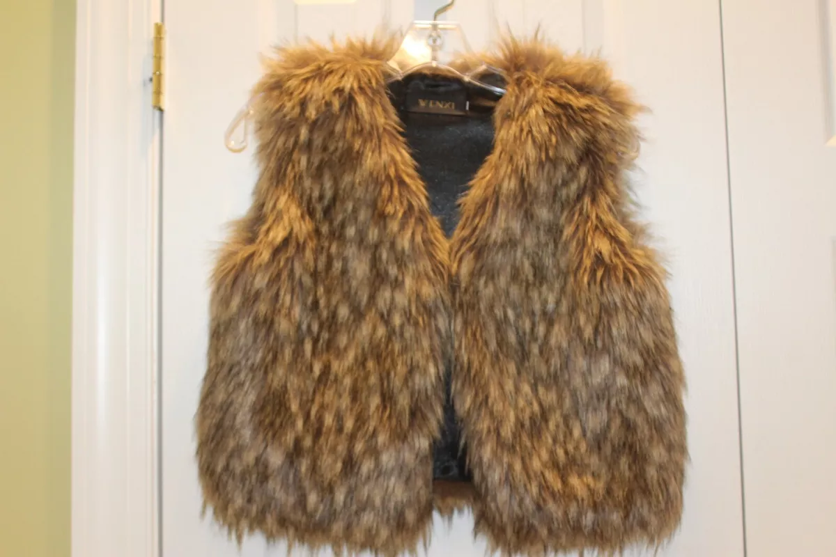 Wenxi Ladies Brown Faux Fur vest sz. S eBay