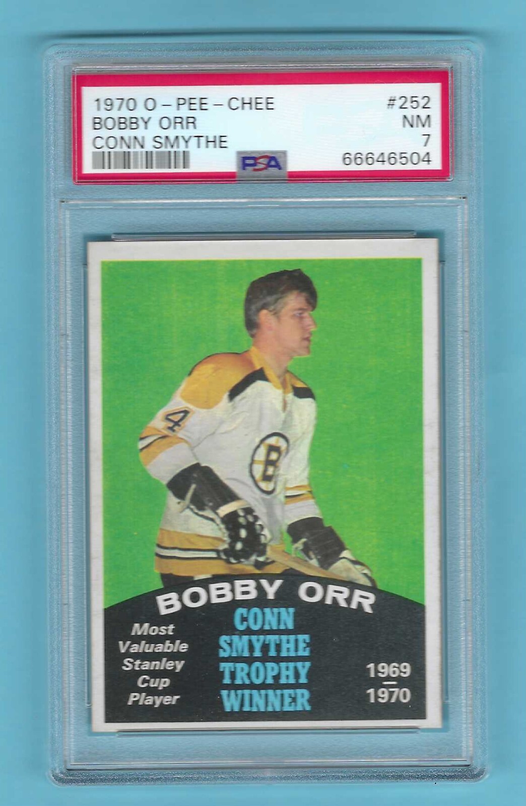 1970-71 OPC 252 Bobby Orr Conn Smythe Trophy! Boston Bruins! PSA 7 NM!