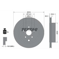 Textar 2X Bremsscheibe Hinten Ø316 Mm InnenbelüFtet FüR Subaru WRX Stufenheck