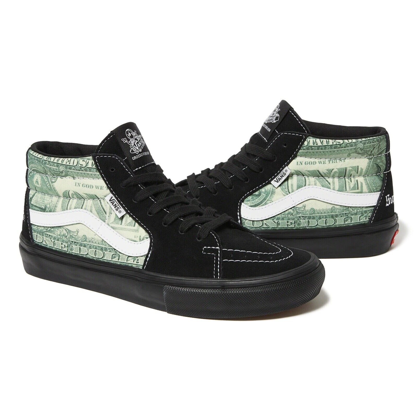 Vans Skate Grosso Mid x Supreme Dollar / Noir / Taille 12M / VN0A5FCGBMA